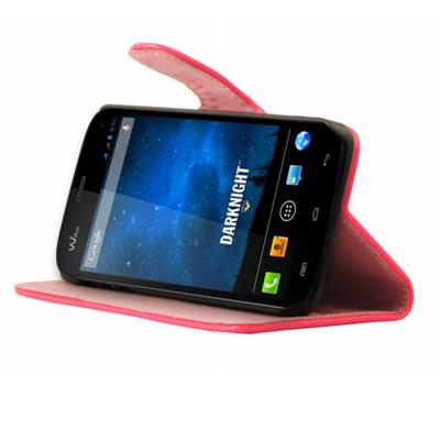 Mocca étui folio fluo rose avec support pour Wiko Darknight