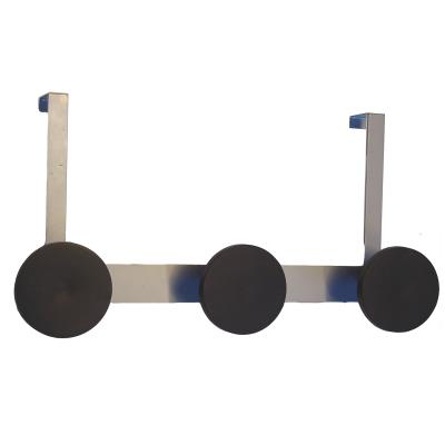 Alba Triple Patere De Porte - Coloris Gris Metal Et Noir