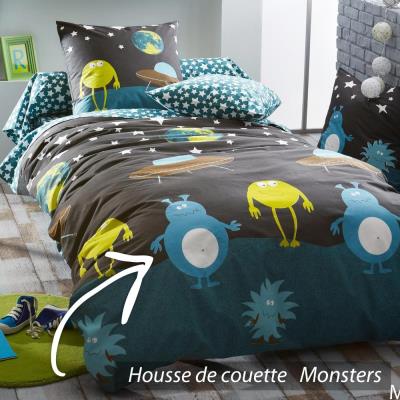 Housse de couette 140x200 cm 100% coton MONSTERS