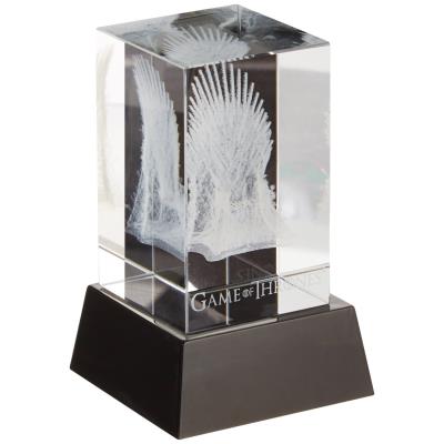 Figurine Game of Thrones - Bloc de verre 3D LED Iron Throne 8 cm