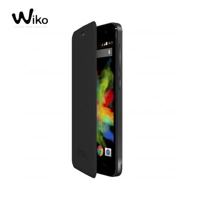 Wiko Folio - Flip cover voor mobiele telefoon - polycarbonaat - zwart - voor Wiko Bloom