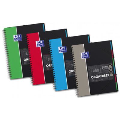 oxford oxford etudiants cahier organiserbook, a4+, quadrillé noir