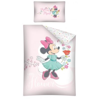 Minnie Disney Flower - Parure de Lit Bébé - Housse de Couette Coton