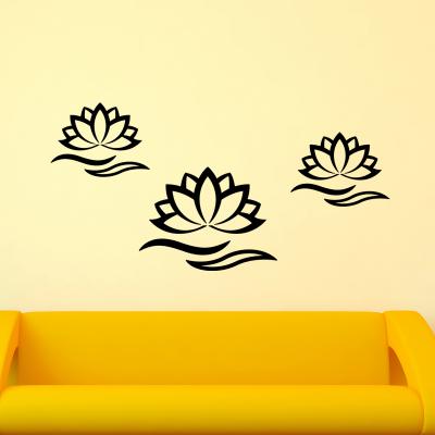 Pick and Stick Sticker Mural Nénuphars - 55 x 75 cm, Noir