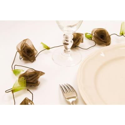 Guirlande rose organza marron