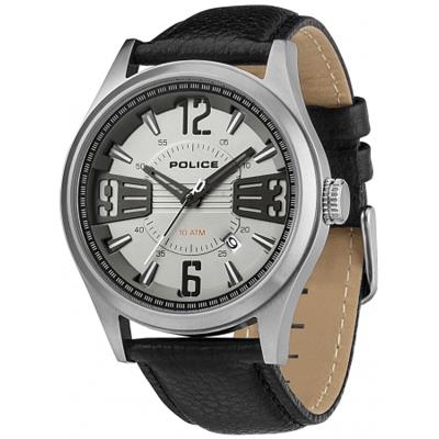Montre Police PL.13453JS-61 - Montre Cuir Ronde Noire Homme