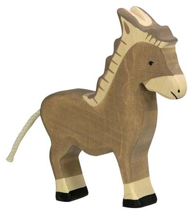 Holztiger - Figurine en bois, Âne, Collection La Ferme