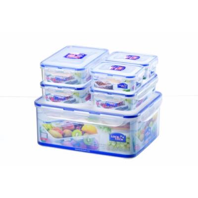 Boîtes hermétiques rectangulaires fraîcheur Lock&Lock - Les emboitables : Set de 6 boîtes