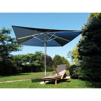 Parasol carré en tissu Batyline, couleur noir - Dim : H 270 x D 300x300/8 balienes - PEGANE -