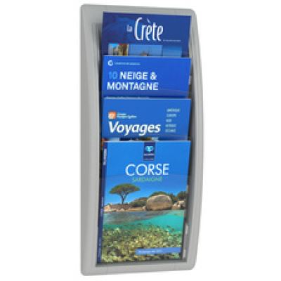 paperflow paperflow porte-brochures mural quick fit, a4, gris noir