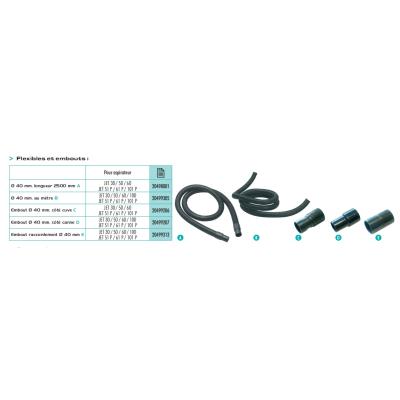 Sidamo - Flexible Ø 40 mm, longueur 2500 mm pour Aspirateur Sidamo Jet 30-50-60-100 - 20498001