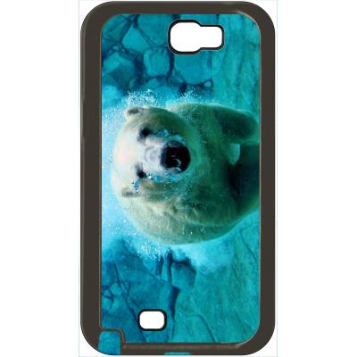 Coque samsung note 2 gros ours blanc plongee