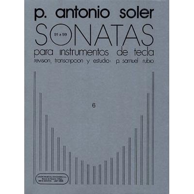 Partitions classique UME (Union Musical Ediciones) ANTONIO SOLER SONATAS VOLUME SIX - PIANO SOLO Piano