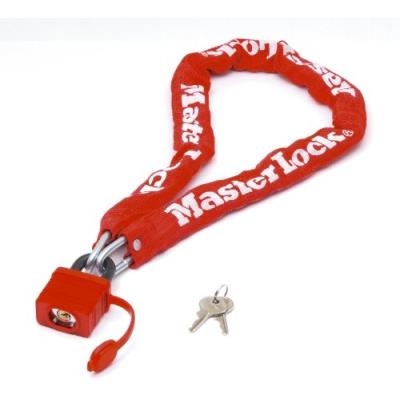 Master lock chaine cadenas en acier rouge 90 m