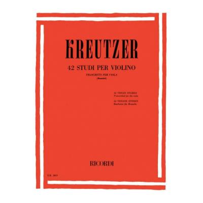 Partitions classique RICORDI KREUTZER R. - 42 STUDI PER VIOLINO - ALTO Alto
