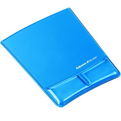 Fellowes 9182201 'Health-V' Crystal Tapis de souris ergonomique avec repose-poignet Bleu