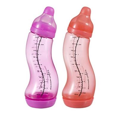 Difrax pack double biberon natural forme s rouge/rose 250 ml