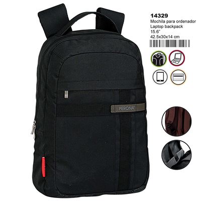 Montichelvo Montichelvo Laptop Holder Backpack Black Cartable, 44 cm, Noir (Black)