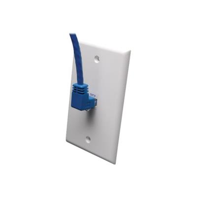 Tripp Lite 3ft Cat6 Gigabit Molded Patch Cable RJ45 Right Angle Up to Straight M/M Blue 3' - verbindingskabel - 91 cm - blauw