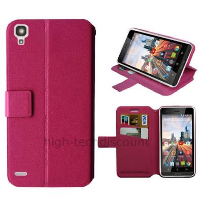 Housse etui coque pochette portefeuille pour Archos 50c Helium 4G  - ROSE