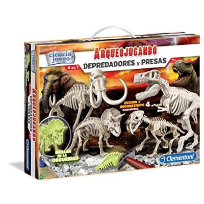 Clementoni - arqueojugando, set avec 4 dinosaures surligneur (55110.1)