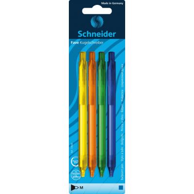 Blister de 4 stylos bille assortis Fave