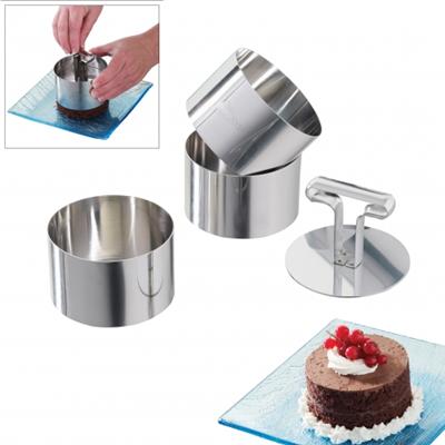 Cercles à mousses, 9 cm et poussoir professionnels, 4 pièces