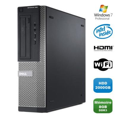 PC DELL Optiplex 390 DT G630 2.7Ghz 8Go 2000Go Graveur DVD WIFI HDMI Win 7 Pro