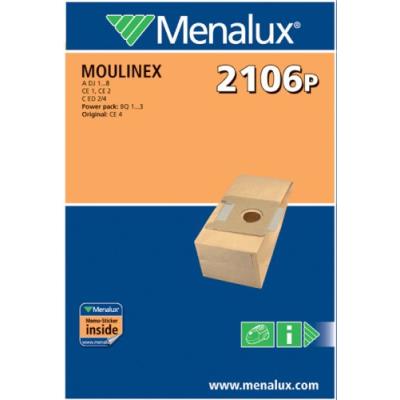 Menalux 2106p lot de 5 sacs à poussière en papier pour moulinex, ce+powerpack