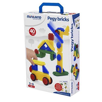 Miniland - 8294042 - jeu de construction - pegy bricks - 40 pièces