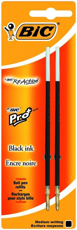 Recharge Stylo Roller Encre Gel Bic Reaction Gel 0,7 mm encre bleue - Blister x2 Recharges Bleu