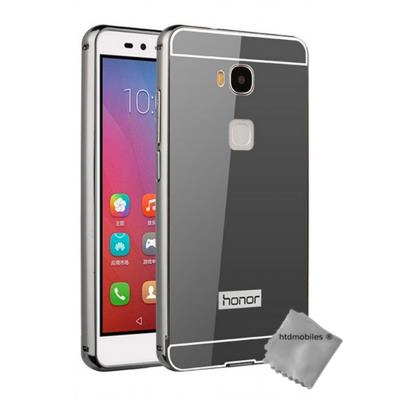 Housse etui coque bumper miroir metal pour Huawei Honor 5x - NOIR