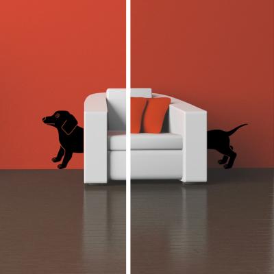 Pick and Stick Sticker Mural Chien Teckel - 35 x 65 cm, Noir