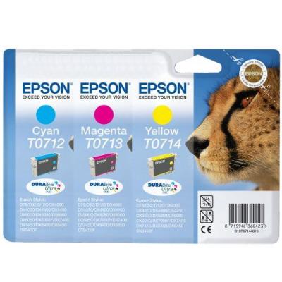 Epson T071 Lot De 3 Cartouches D'Encre Cyan/Magenta/Jaune