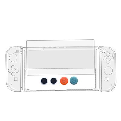 Coque de Protection en Silicone 8 en 1 pour Switch Oled Hôte HAOBUY - Transparent