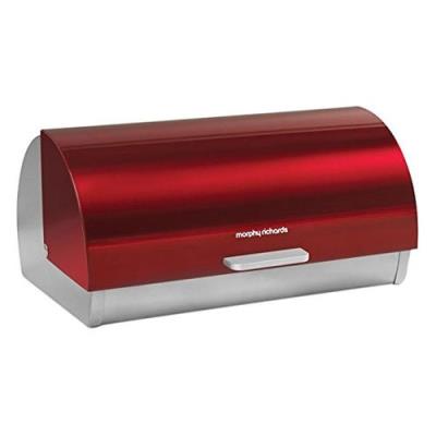 Morphy richards corbeille à pain à couvercle coulissant (rouge)