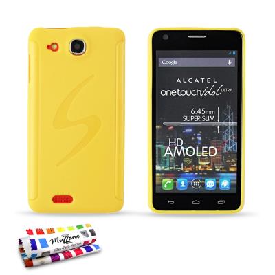 Coque Souple Ultra Fine Jaune , Le S, Grip ORIGINALE de MUZZANO pour ALCATEL ONE TOUCH IDOL ULTRA