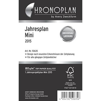 Chronoplan - chronoplan jahresplan 2015, mini, 79 x 125 mm 50635
