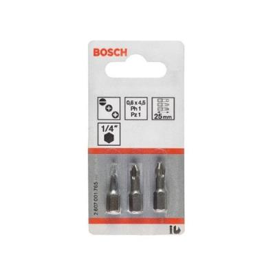 Bosch 2607001765 Embout De Vissage S 0,6 X 4,5/ Ph1/ Pz1/ 25 Mm Courts Set De 3 Pièces