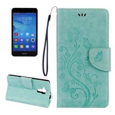 Huawei Honor 5C Housse Etui Cuir PU Bleu papillon