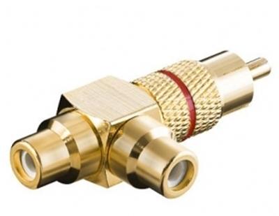 RACCORD AUDIO RCA 2X FEMELLES EN T vers RCA MALE