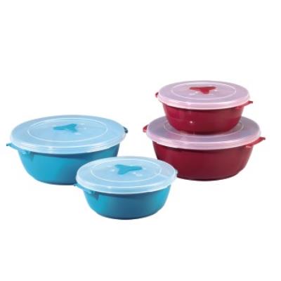 Xavax-lot de boîtes de congélation/micro-ondes rondes, 2 p., turquoise/bordeaux