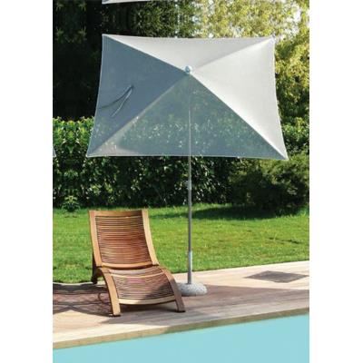 Parasol carré centré coloris taupe - Dim : H 250cm x D 180 X 180/4 baleines - PEGANE -