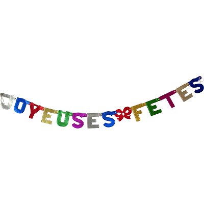 Rubie's - Guirlandes - Joyeuses Fêtes : Métallisées multicolores