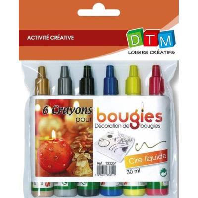 Crayon de cire liquide pour bougie - 6 pièces - DTM