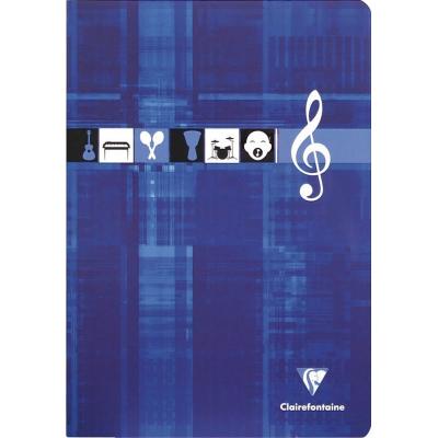 Cahier musique 21x29,7 96 pages couverture bleue