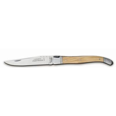 CLAUDE DOZORME 1.60.140.89 COUTEAU DE POCHE LAGUIOLE 12 CM MANCHE OLIVIER MITRE INOX MAT
