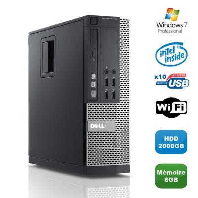 PC DELL Optiplex 790 SFF Intel Pentium G840 2.8Ghz 8Go DDR3 2To WiFi Win 7 Pro