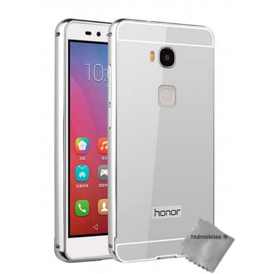 Housse etui coque bumper miroir metal pour Huawei Honor 5x - ARGENT