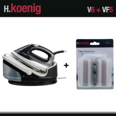 H.KOENIG V6 CENTRALE VAPEUR 2400W + SET DE 2 FILTRES